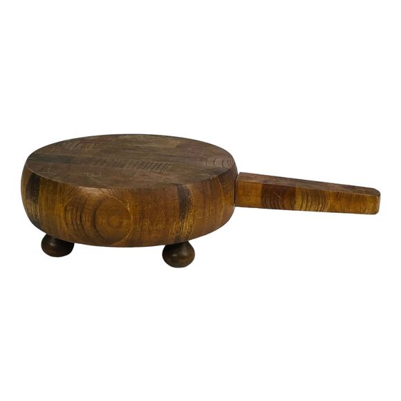 VTG Mid-Century Modern Dansk WOOD CHEESE BOARD & Integrated Spreader Handle 60s - Picture 11 of 11